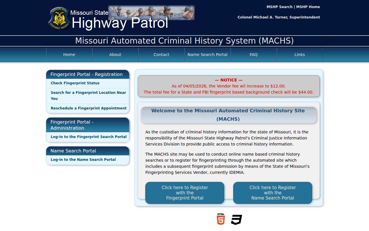 Douglas County criminal history access through the MACHS gateway